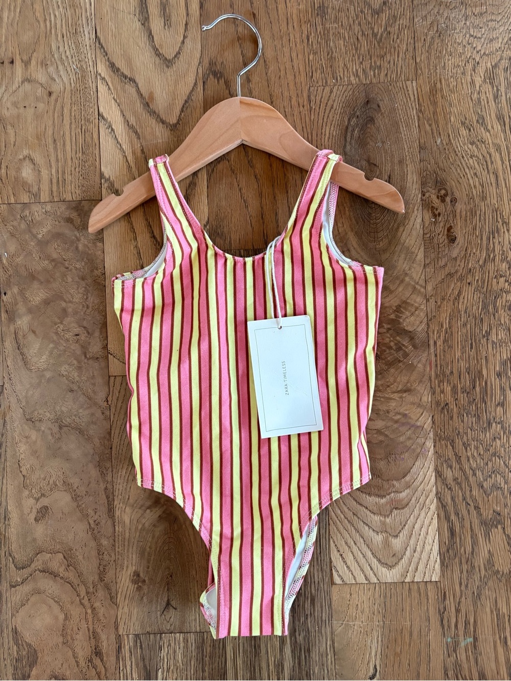 Zara Kids One-Piece Swimsuit - Pink & Yellow Stripes